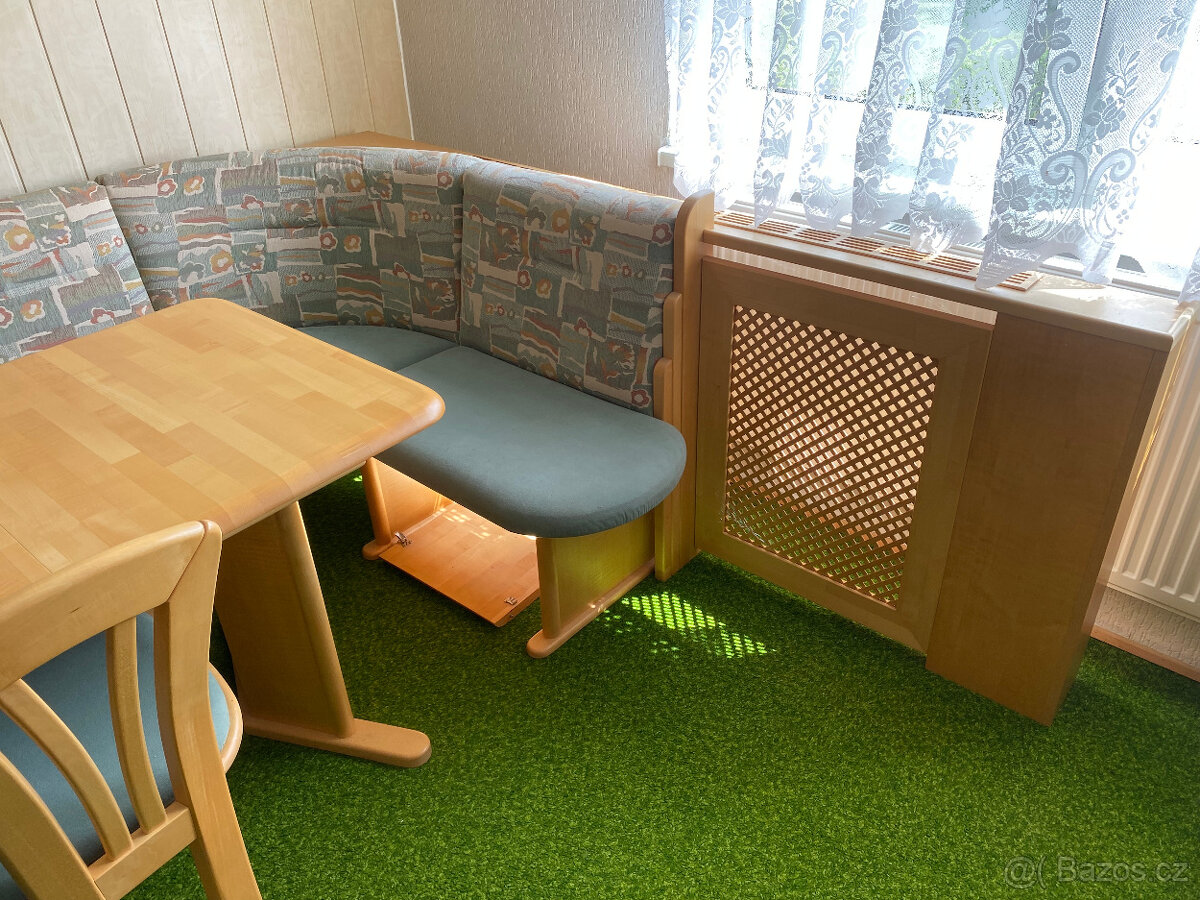 Masivní rohová lavice z jasanu zakázková výroba. - 9