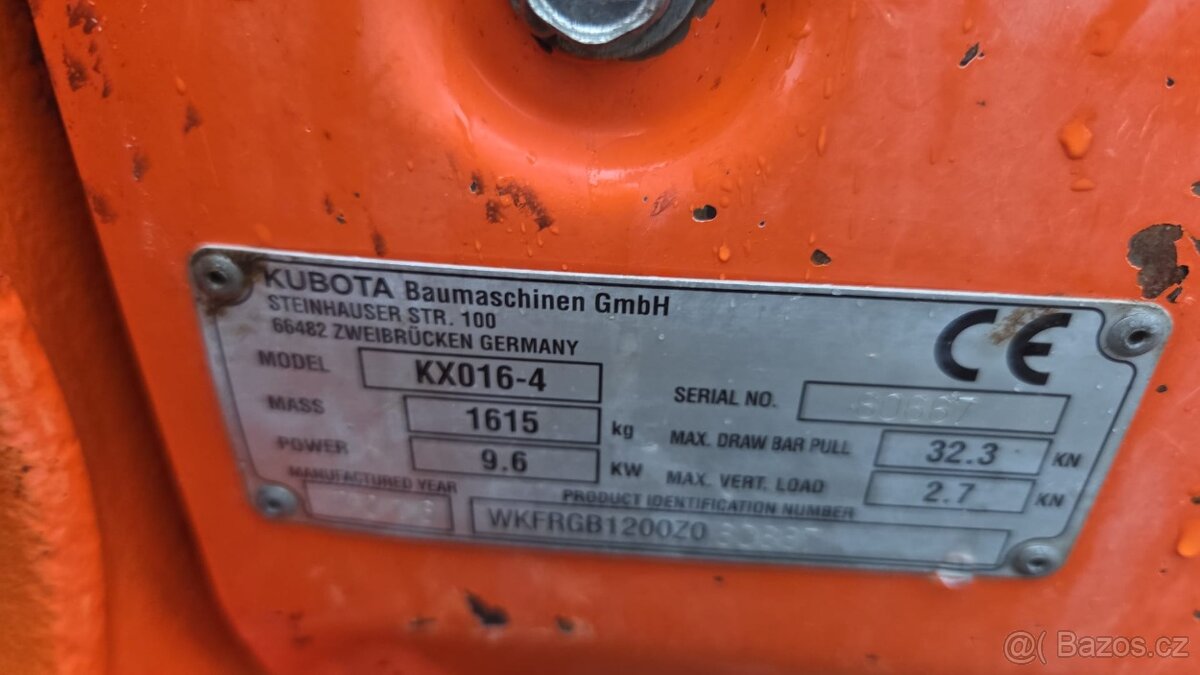 Minibagr KUBOTA KX 016 - 9
