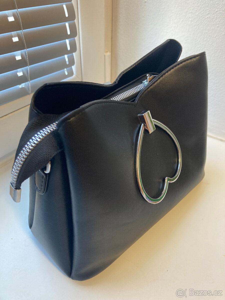 nová crossbody kabelka ČERNÁ/ŠEDÁ/ KRÉMOVÁ - 9