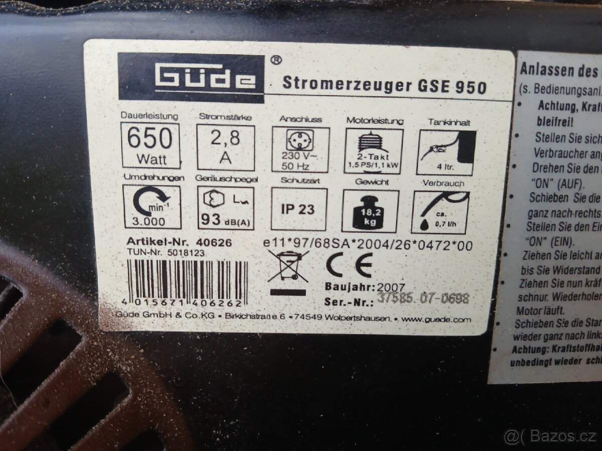 Elektrocentrála GSE 950 - 9
