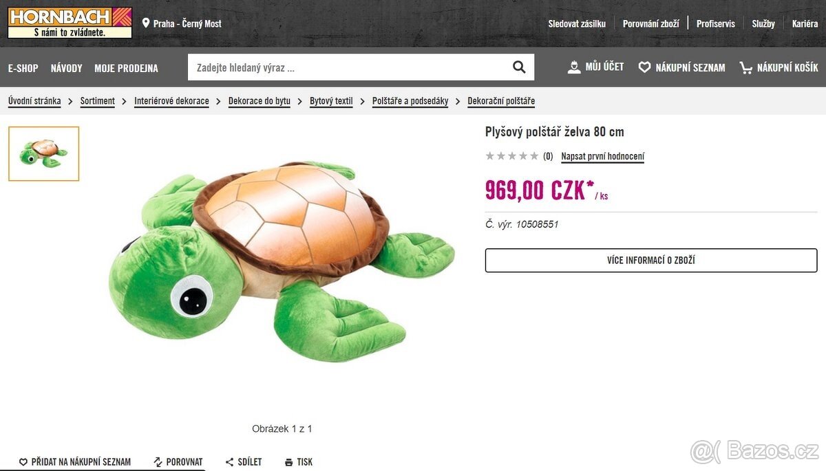 Plyšová želva polštář 80cm - 9