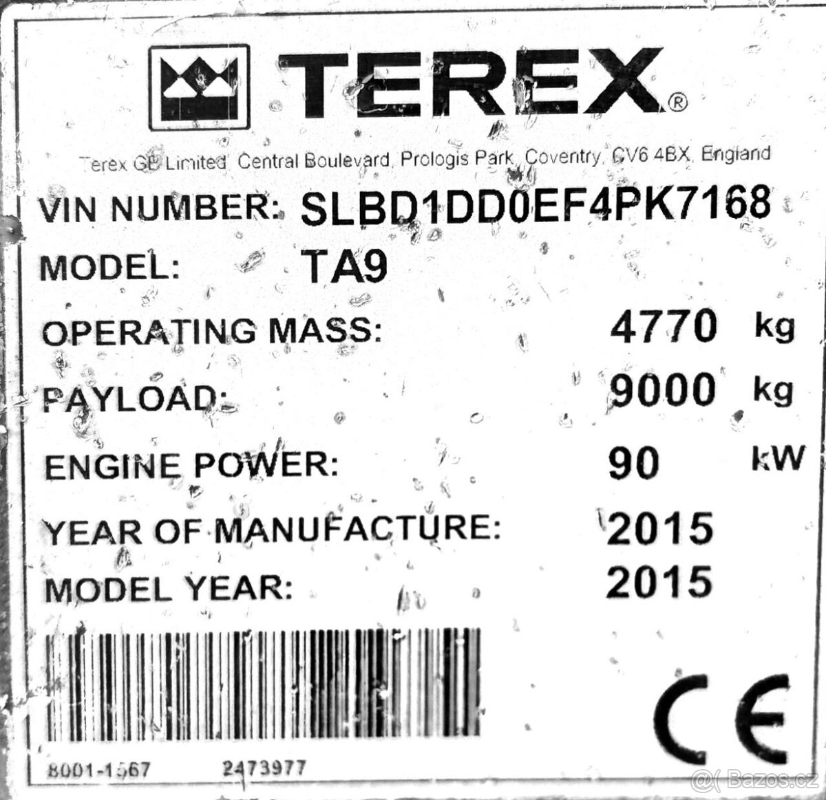 Kolový Dumper TEREX TA9 - 9