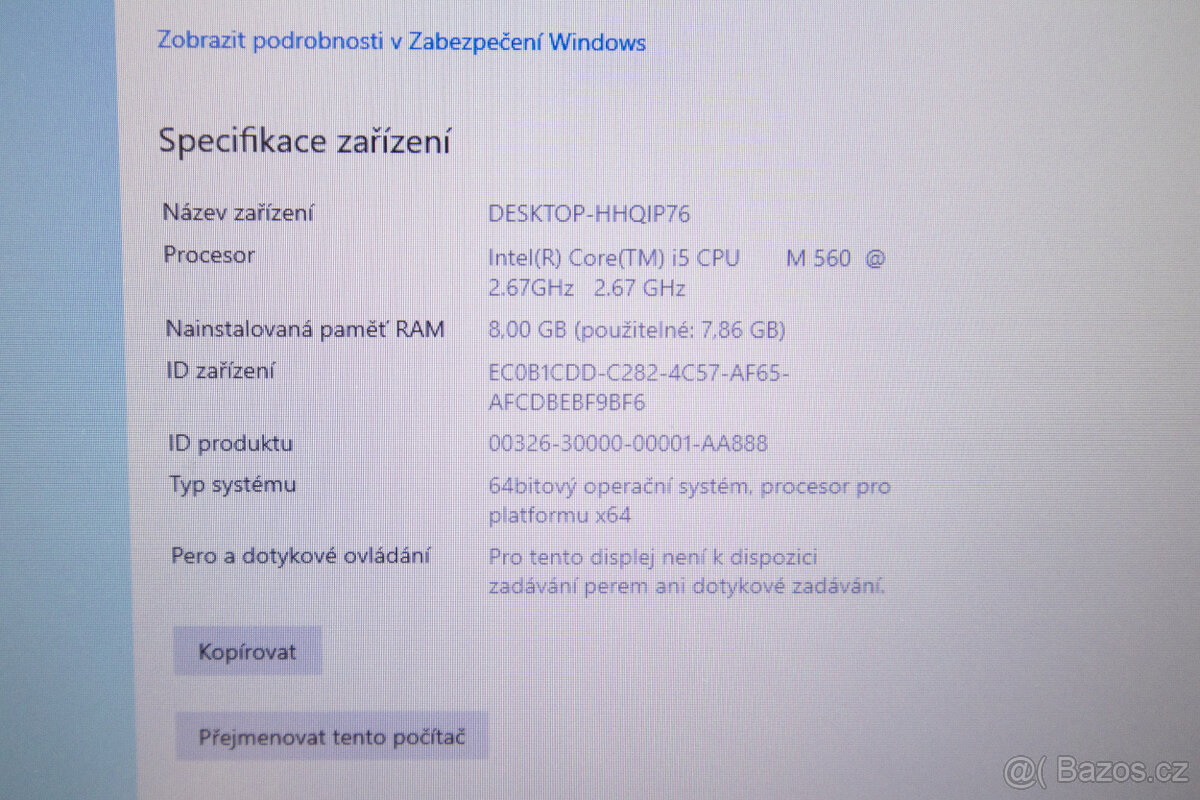 HP EliteBook 8540p – i5, 8 GB RAM, SSD, Win 10 - 9