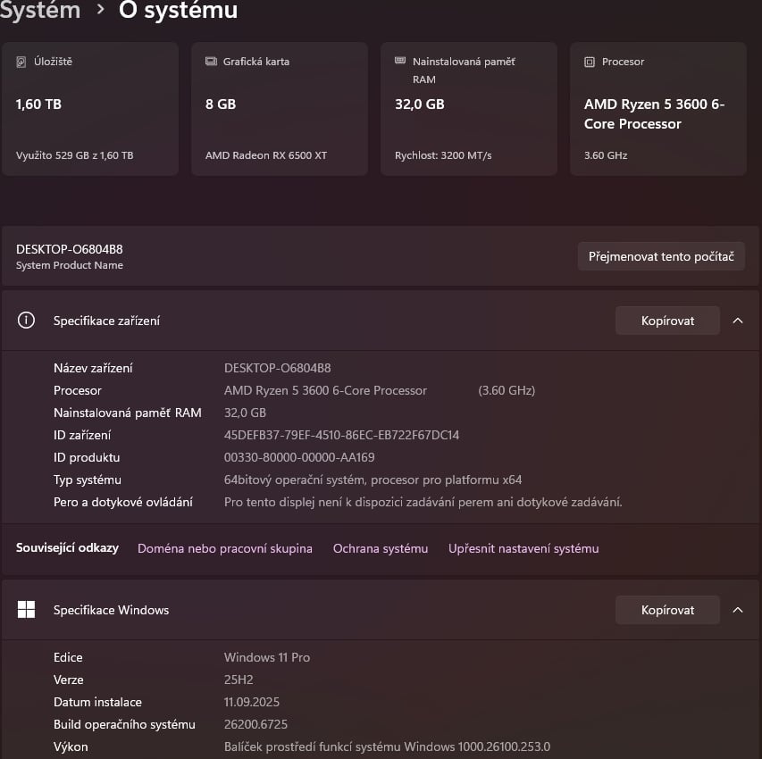 🔥 Výkonný herní PC – Ryzen 5 / RX 6500 XT / 32 GB RAM / 2x - 9