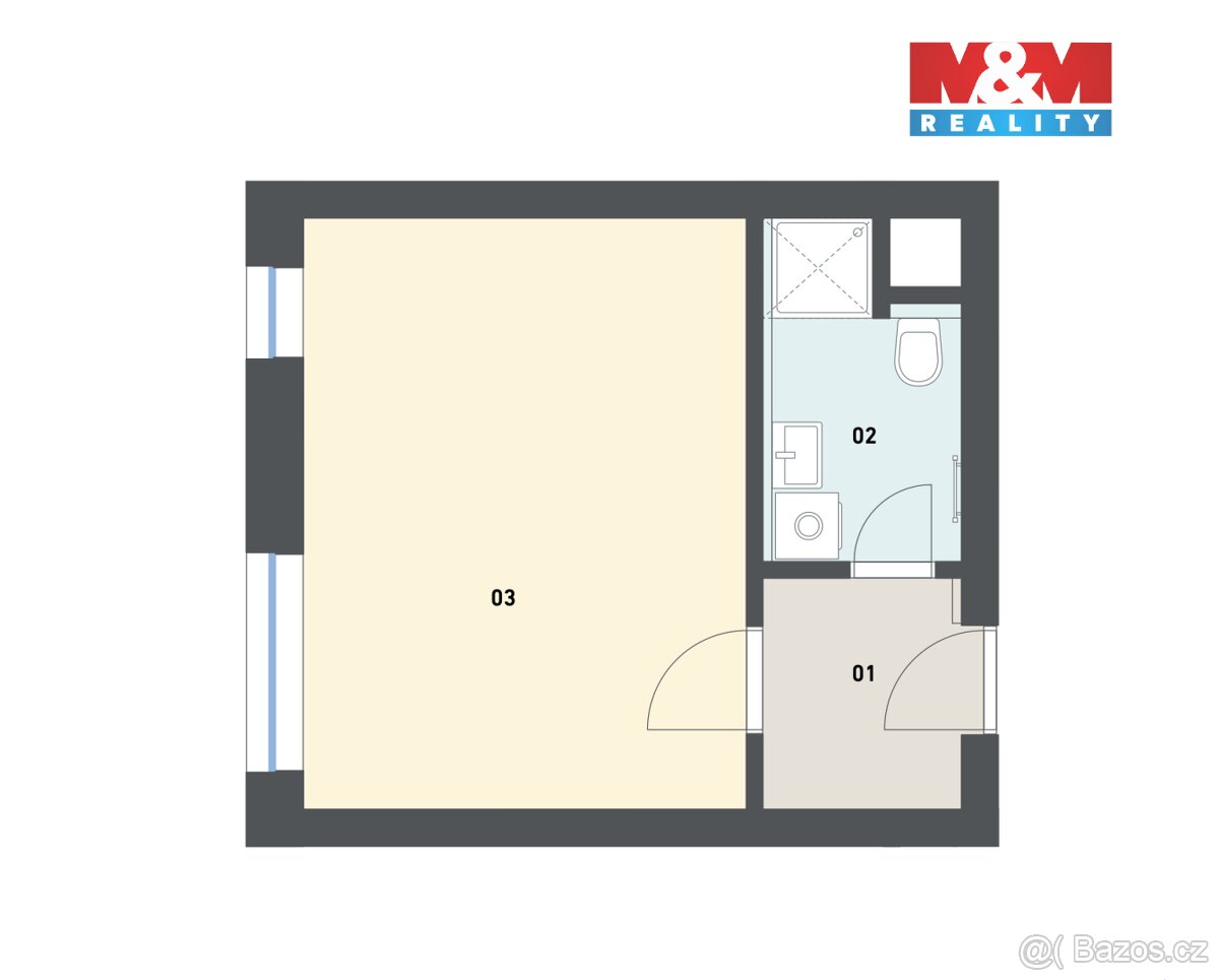 Prodej bytu 1+kk, 32 m², Hradec Králové, ul. Antonína Petrof - 9