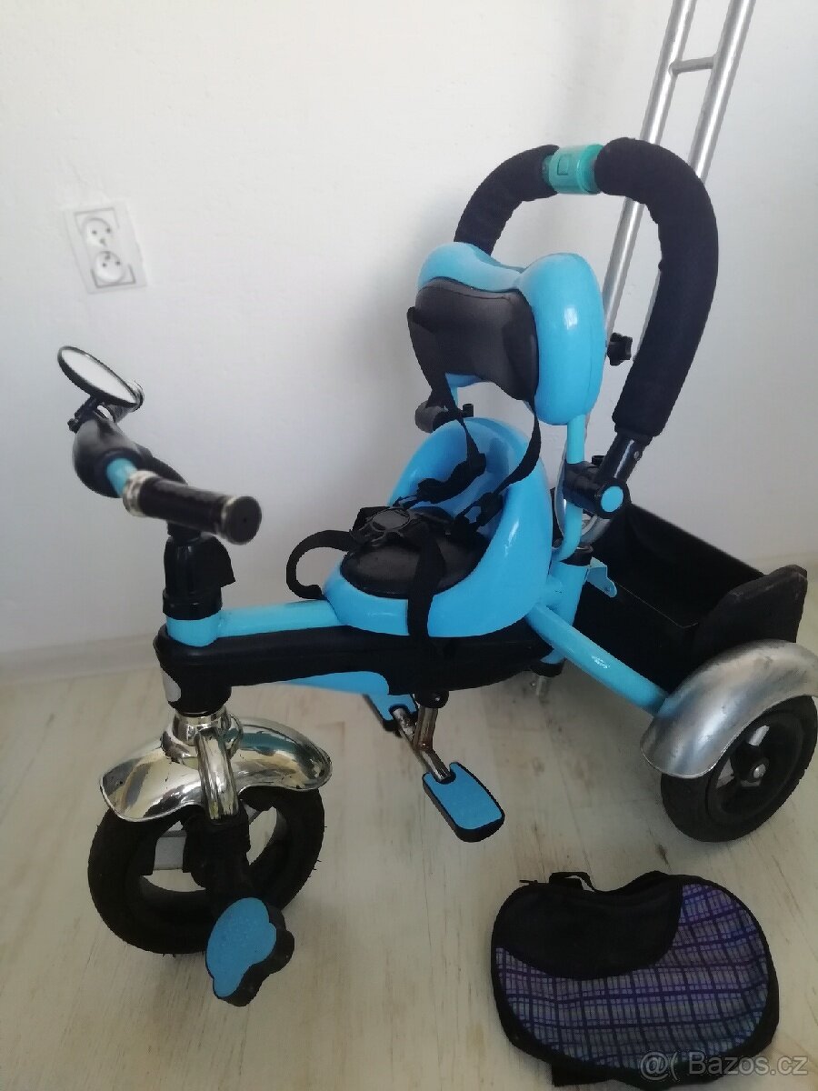 Tříkolka s madlem. Modrá. - 9