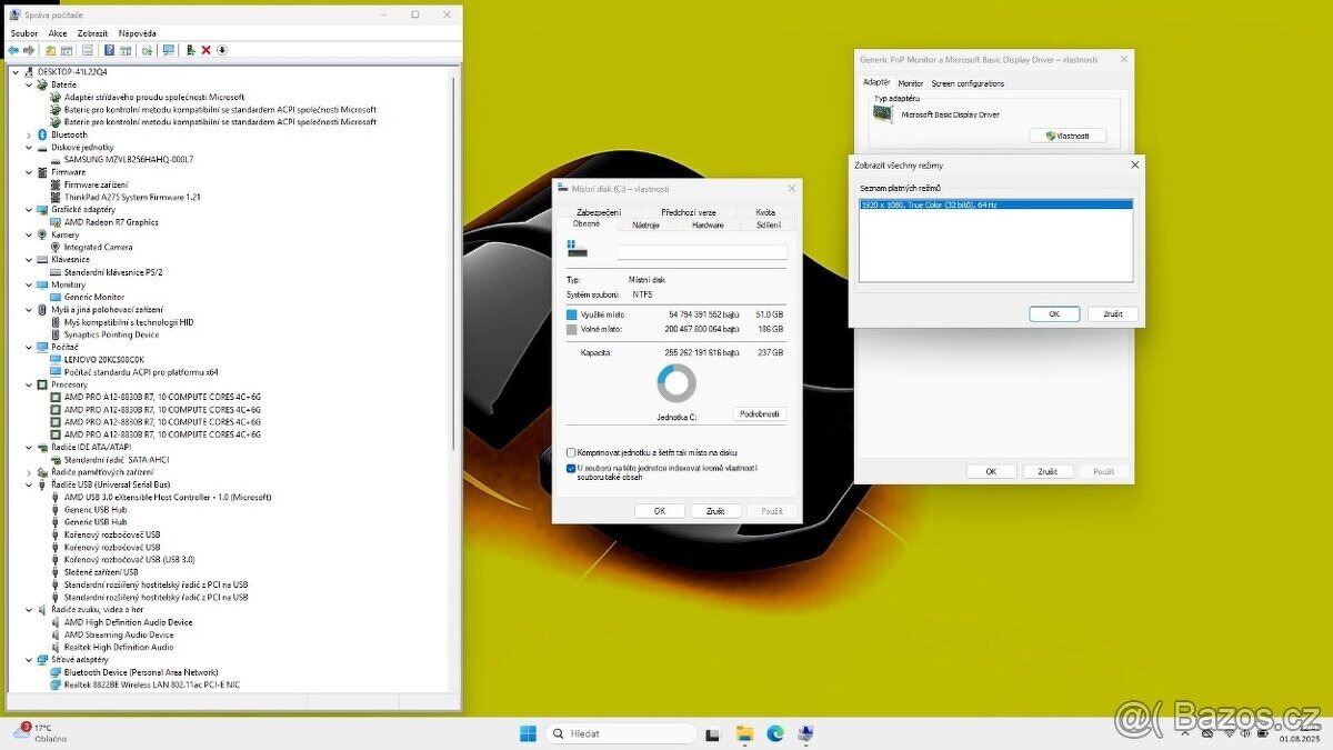 LENOVO A275 /A12-8830B/8GB/SSD256GB/2xBATERIE/WIN11/ZÁRUKA - 9