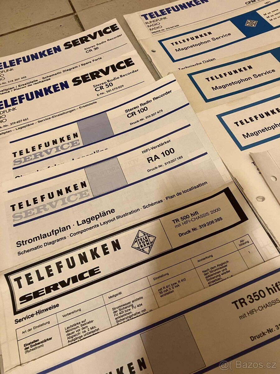 TELEFUNKEN HIFI originální servisní schéma a manuály 65ks - 9