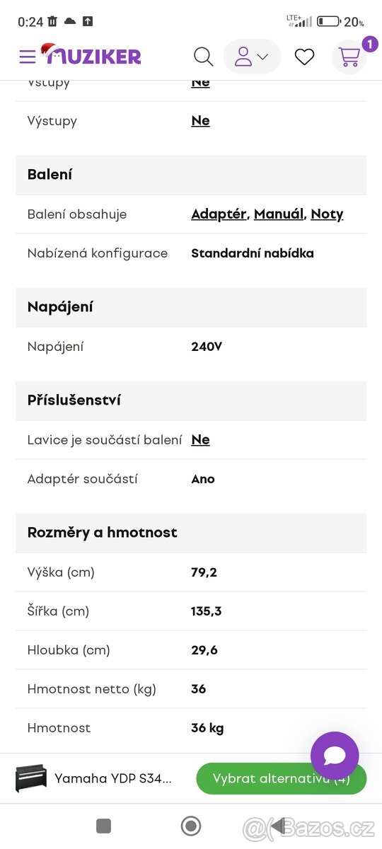 Digitální piano Yamaha YDP S34 - 9