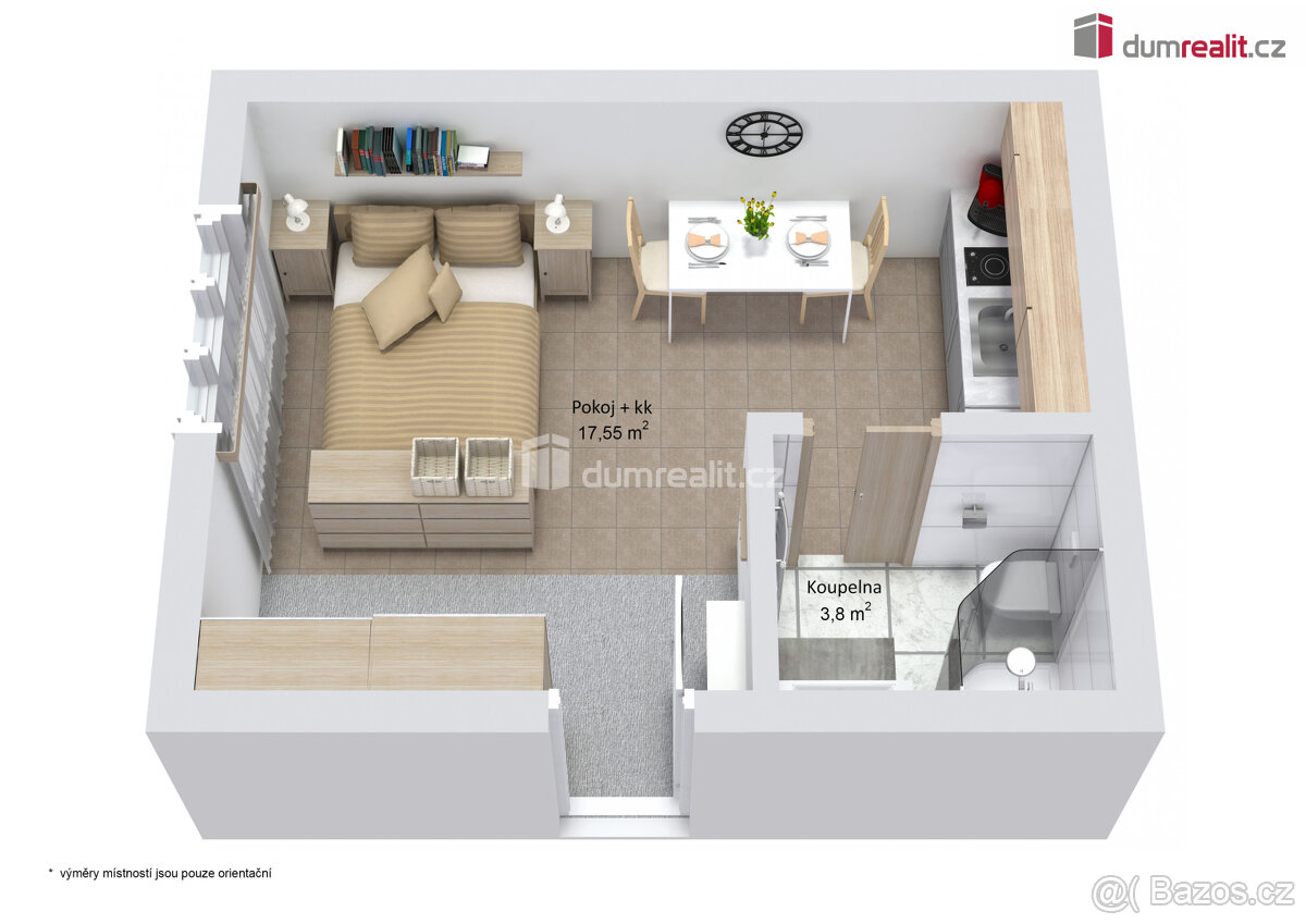 Pronájem bytu 1+kk, 21 m2, Emy Destinové, Ústí nad Labem - 9