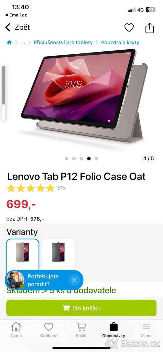 Tablet Lenovo 12,7’’ + kryt - 9