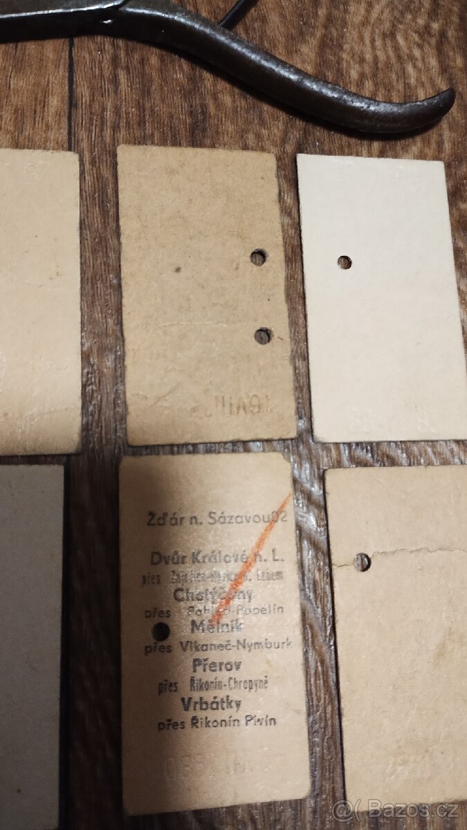 Kleště a 6 ks jízdenek na ČSD - 9