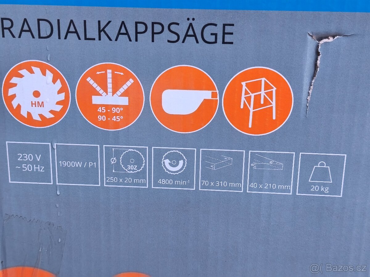 Prodám VĚTŠÍ NEPOUŽITOU pokosovou pilu s posuvem GÜDE GRK 25 - 9