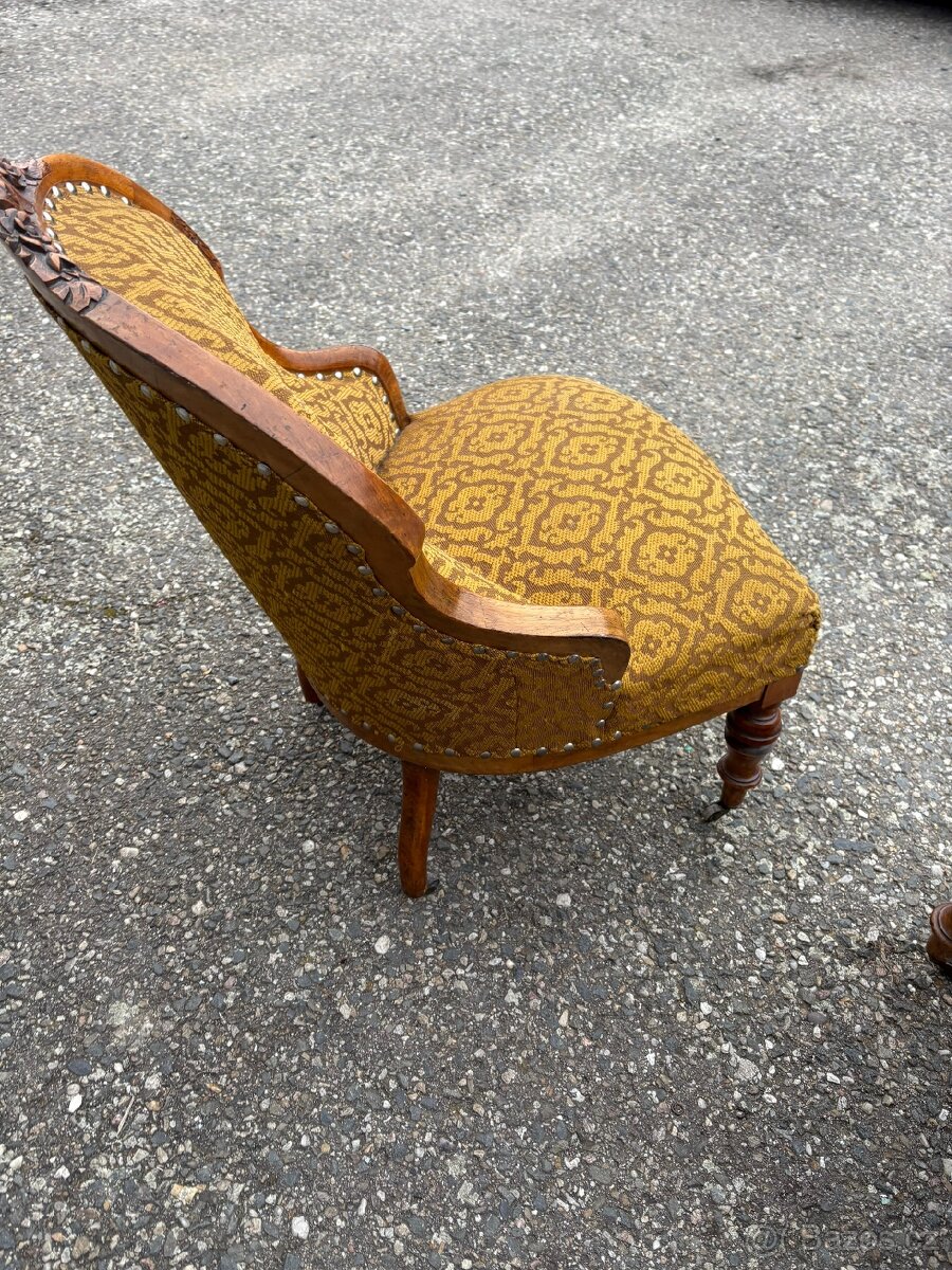 Dvě starožitné křesla historismus - 9