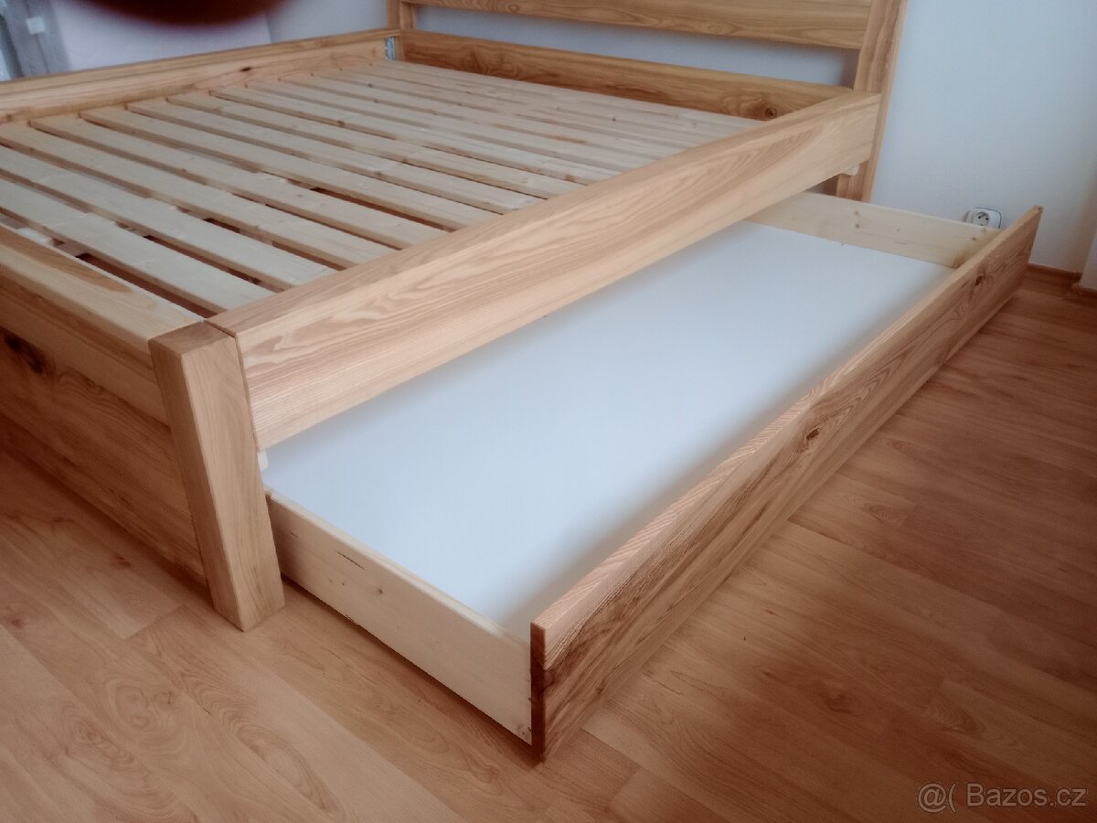 Manželská postel masiv jasan - 9