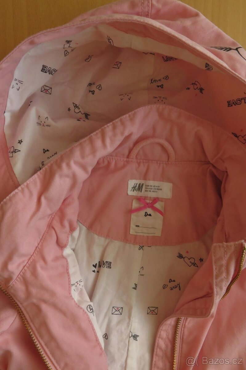 Bunda/kabát jarní/podzimní s kapucí, vel. 110, H+M - 9