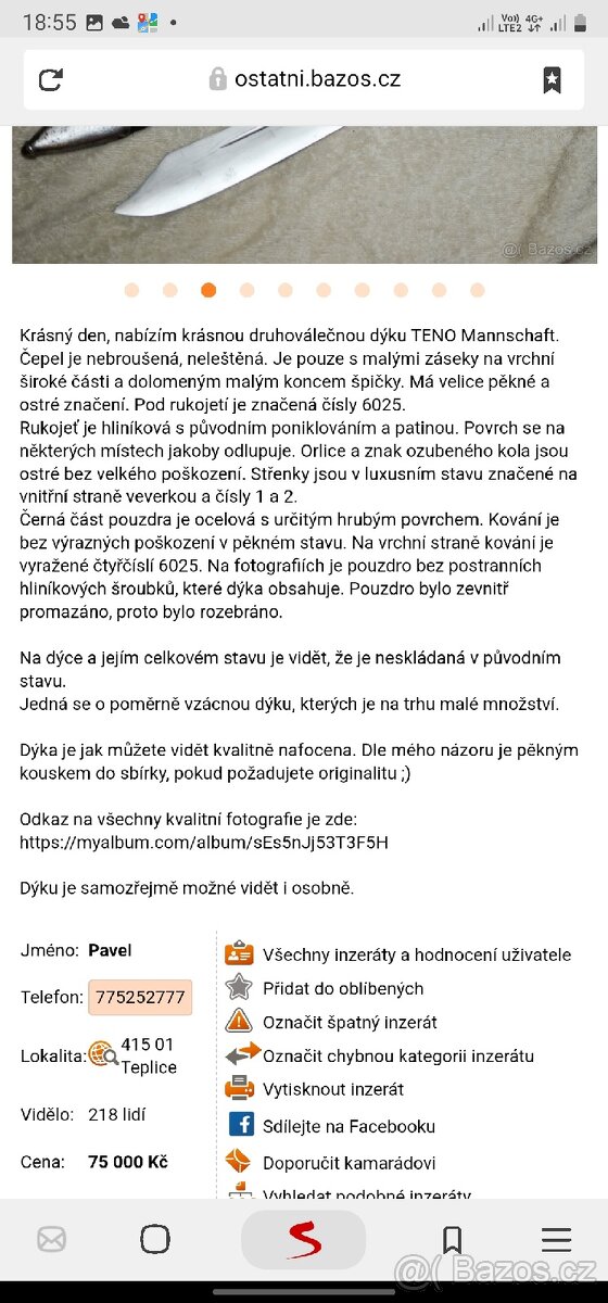 Německá druhoválečná dýka Teno Ww2. - 9