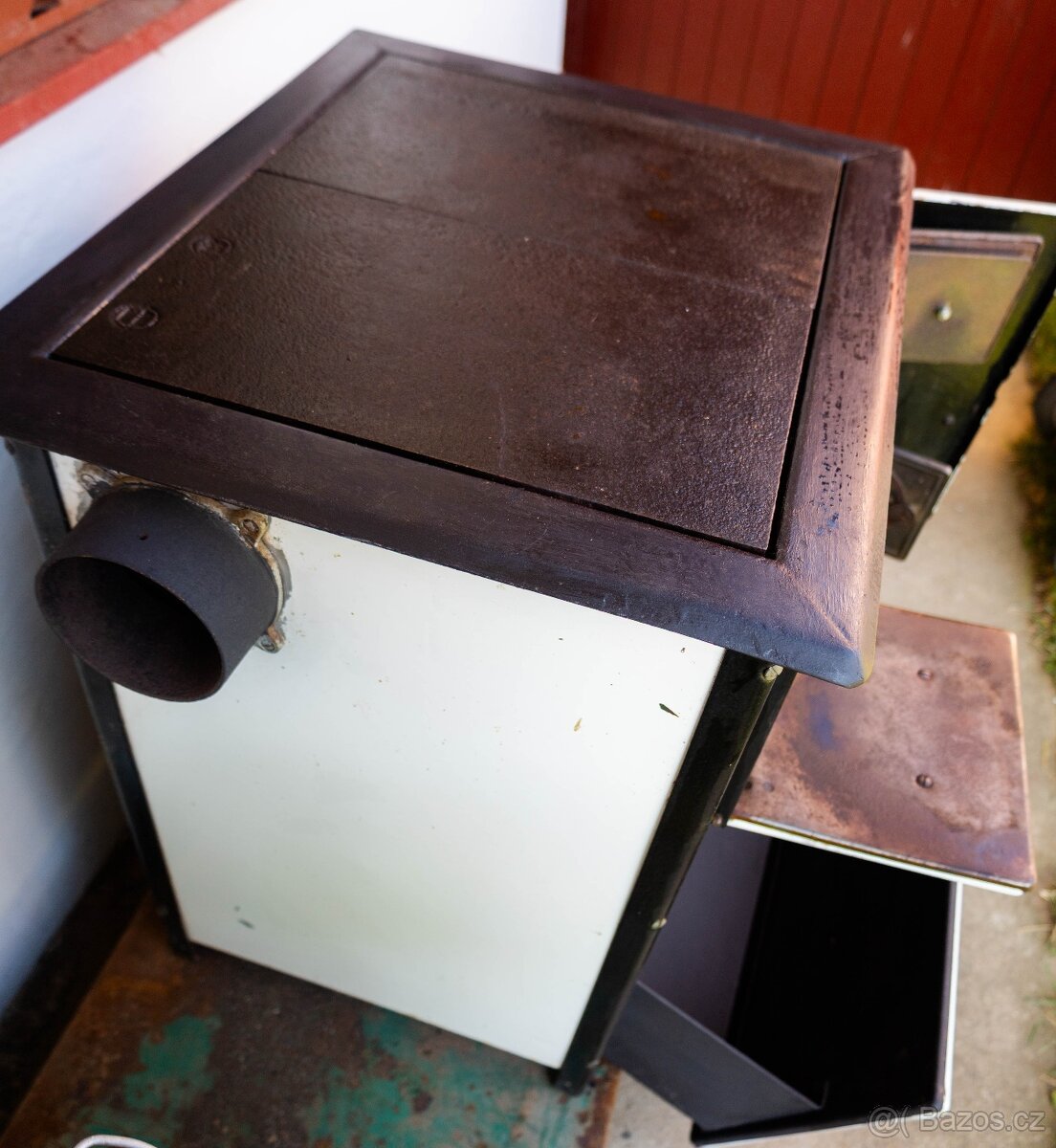 Rekreant RESTAUROVANÝ SPORÁK KOMPLET - bílý, levý kouřovod - 9