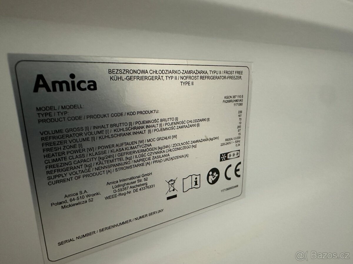 Lednice s mrazákem Amica (110) - 9