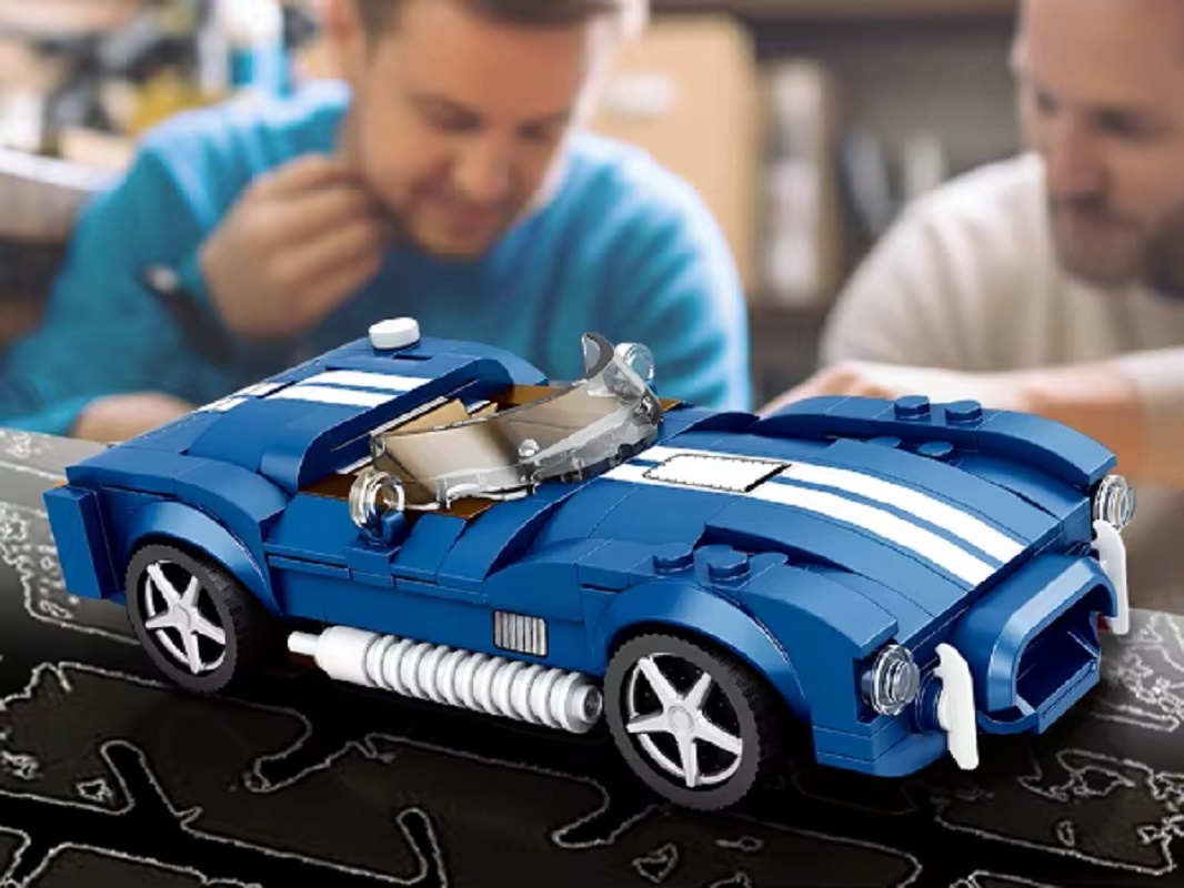Stavebnice závodní auto modré - 9
