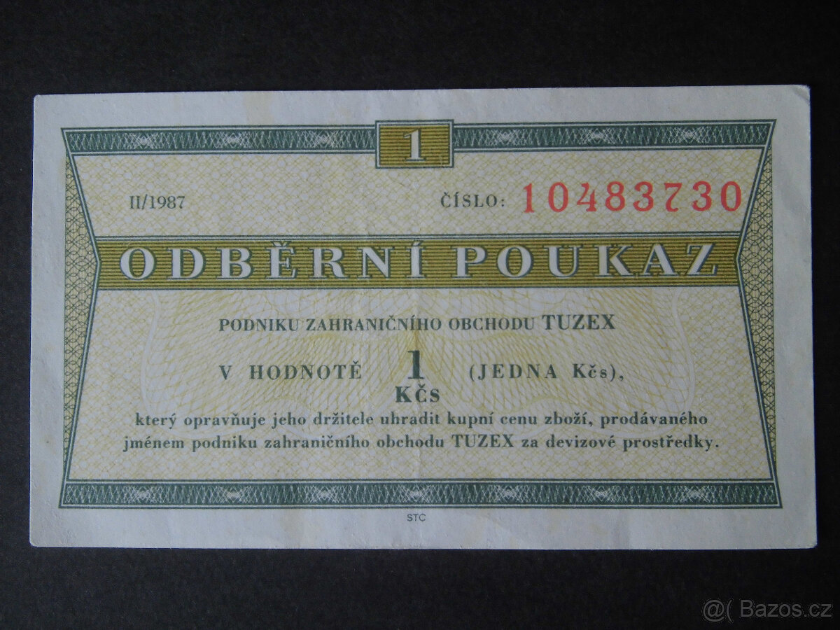 Tuzexové poukázky " 0,50Kčs a 1Kčs " - 9