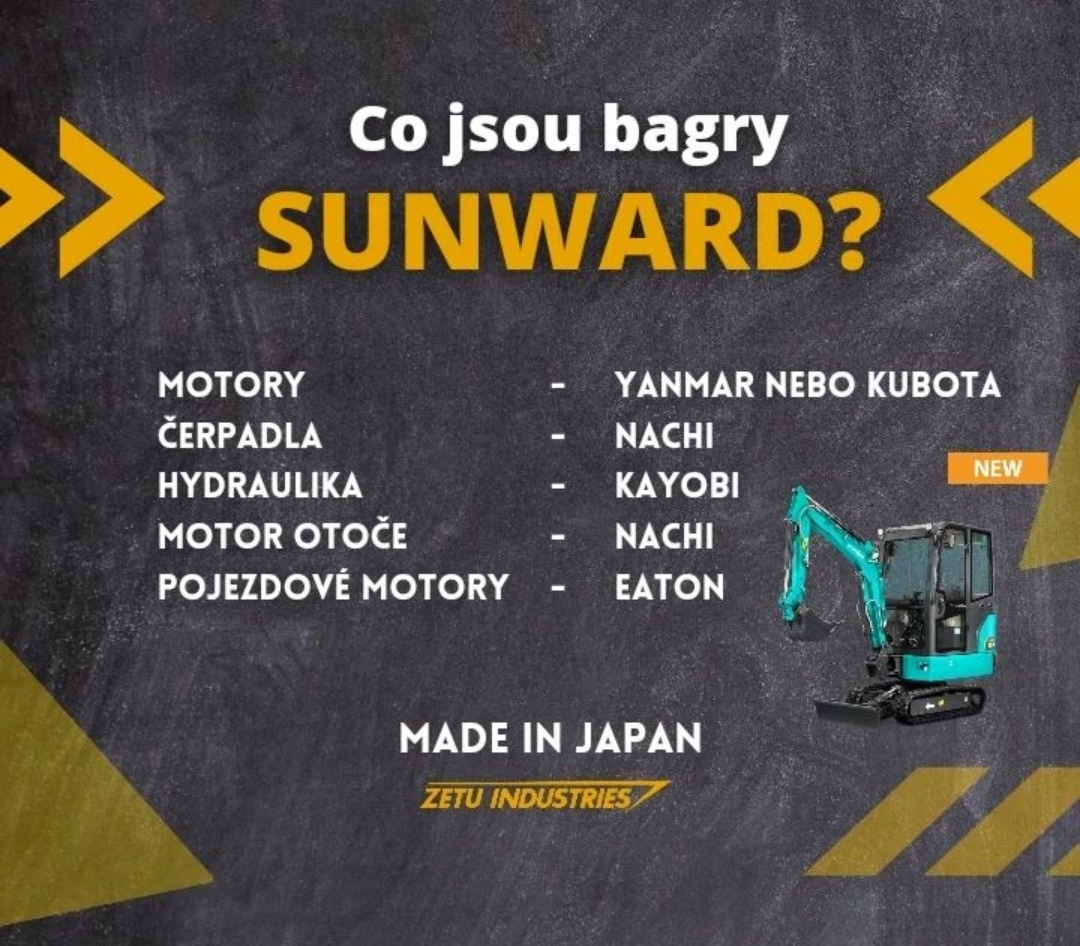 RYPADLO BAGR SUNWARD 9000KG 9T 2022ROK YANMAR MOT. - 9