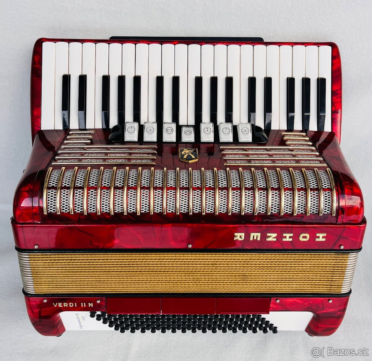 Predám akordeón Hohner Verdi II N- 96 Basový - Made in Germa - 9