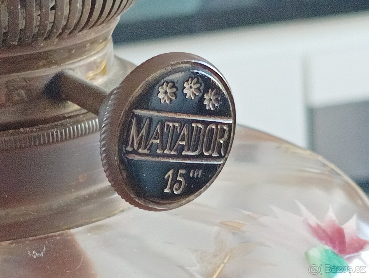 ART DECO STAROŽITNÁ MALOVANÁ PETROLEJKA ERICH & GRAETZ - 9