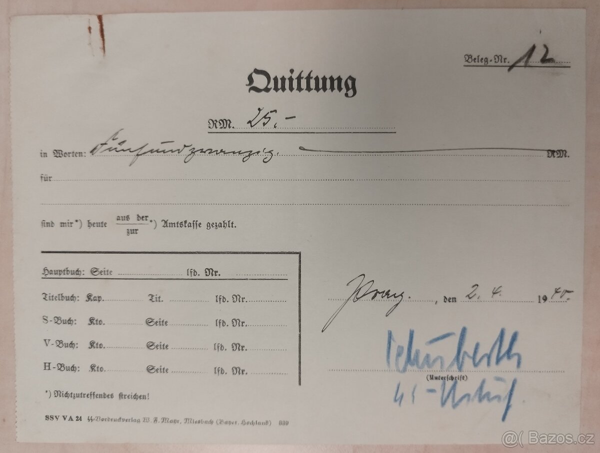 DOKUMENTY PO GENERÁL SS BERNHARD VOSS 5 - 9