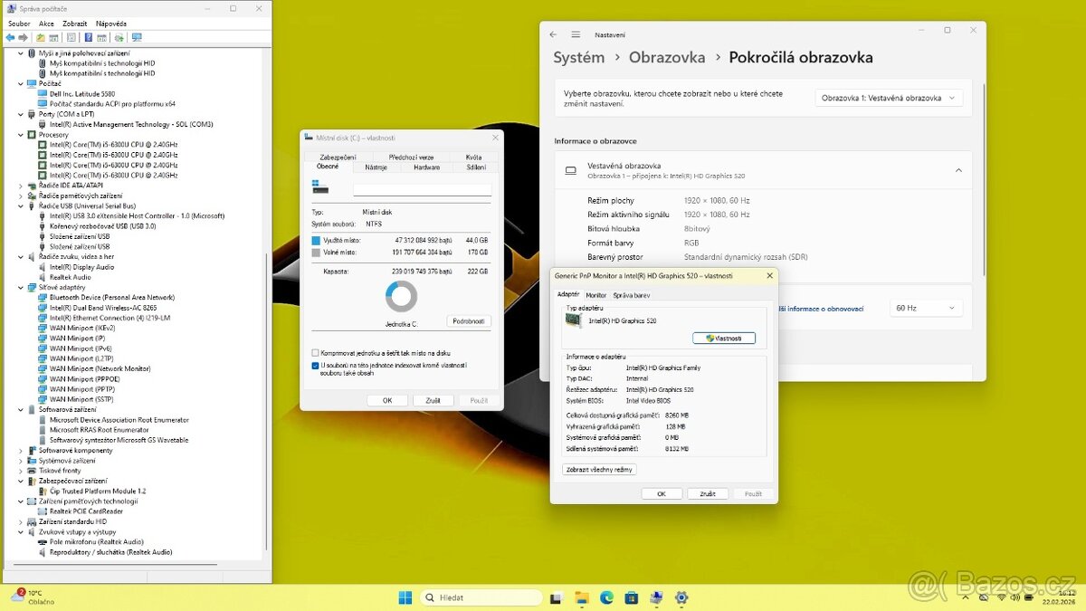 DELL 5580 /i5-6300/16GB/SSD240GB/FULLHD/W11/ZÁRUKA - 9