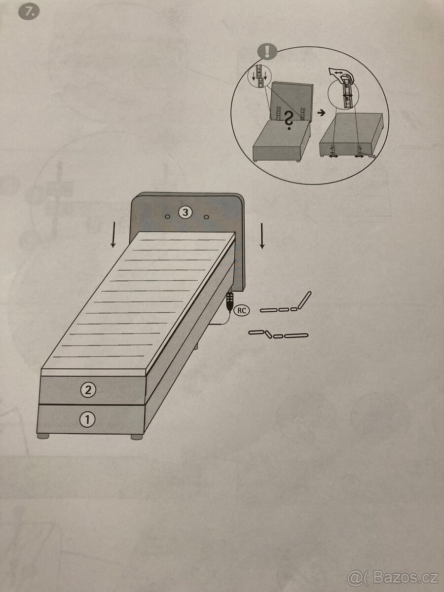 Postel boxspring 200x120 elektricky polohovatelná_Nová - 9