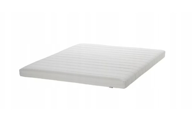 Ikea SLATTUM Upholstered Bed grey & Mattress, - 9