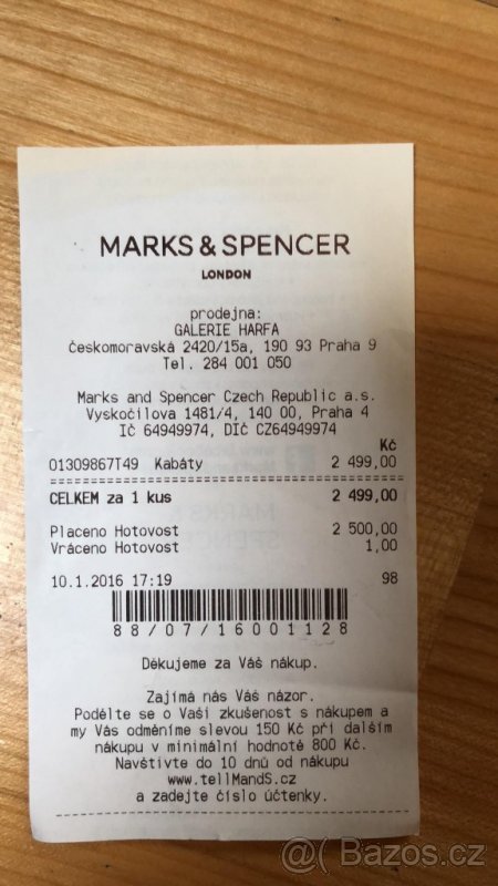 Černý kabát M&S ve velikosti M (38) - 9