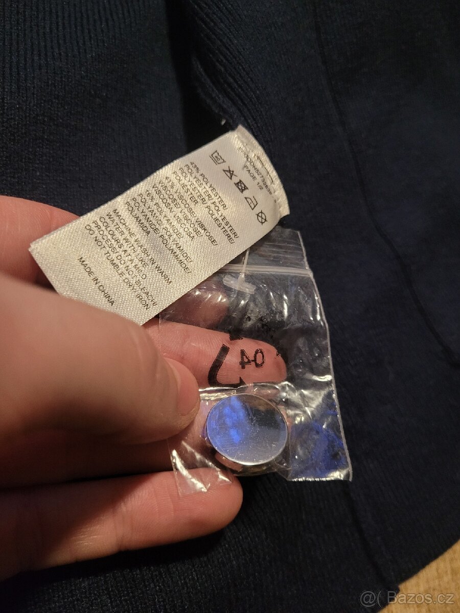 Tmavě modrá mikina/svetr na zip s kapucí Adagio - 9