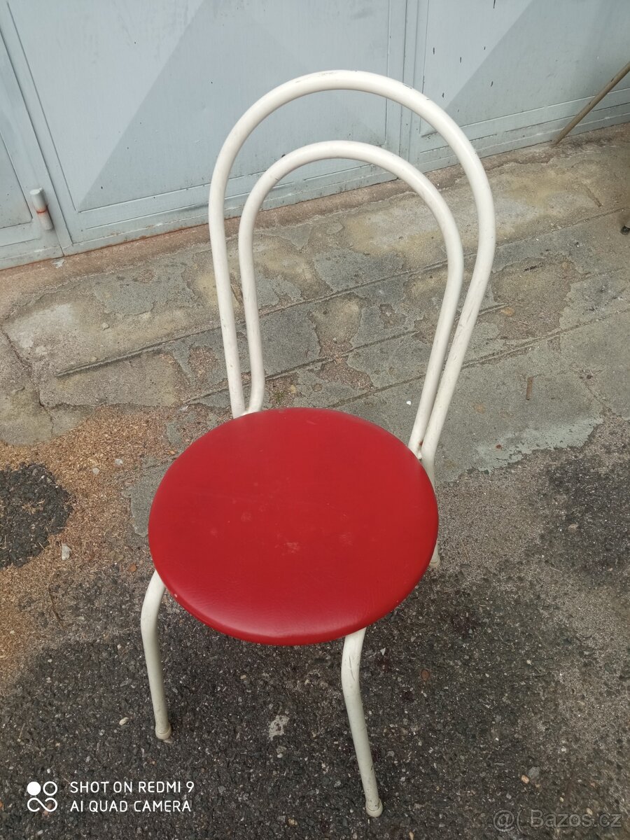Židle trubková bílá - 9