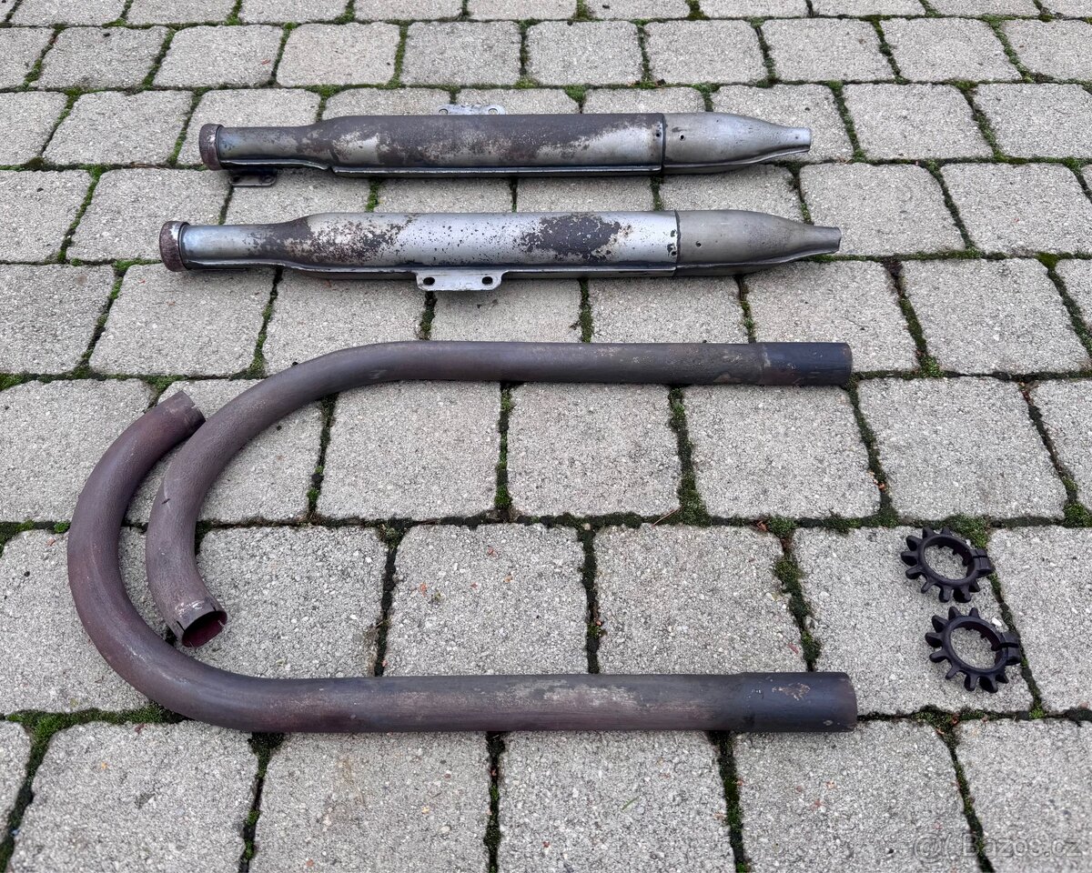 Jawa ČZ malá kývačka i půlbuben - výfuky - 9