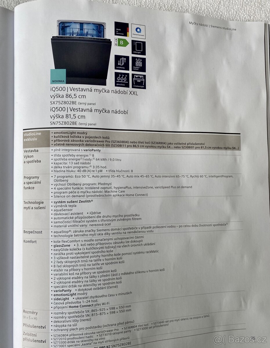 Nová myčka SIEMENS STUDIO LINE XXL- ZEOLITH - SUPER CENA - 9