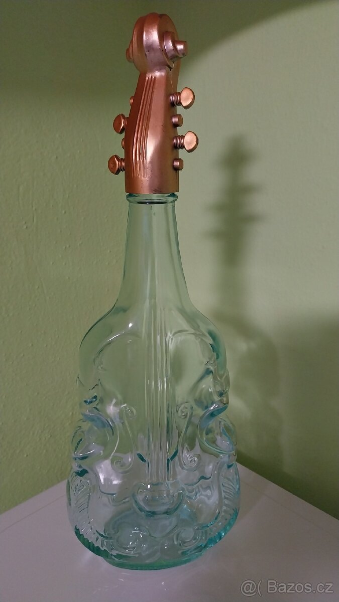 Modrá číše,váza, ozdobné láhve,skleněné džbány - 9