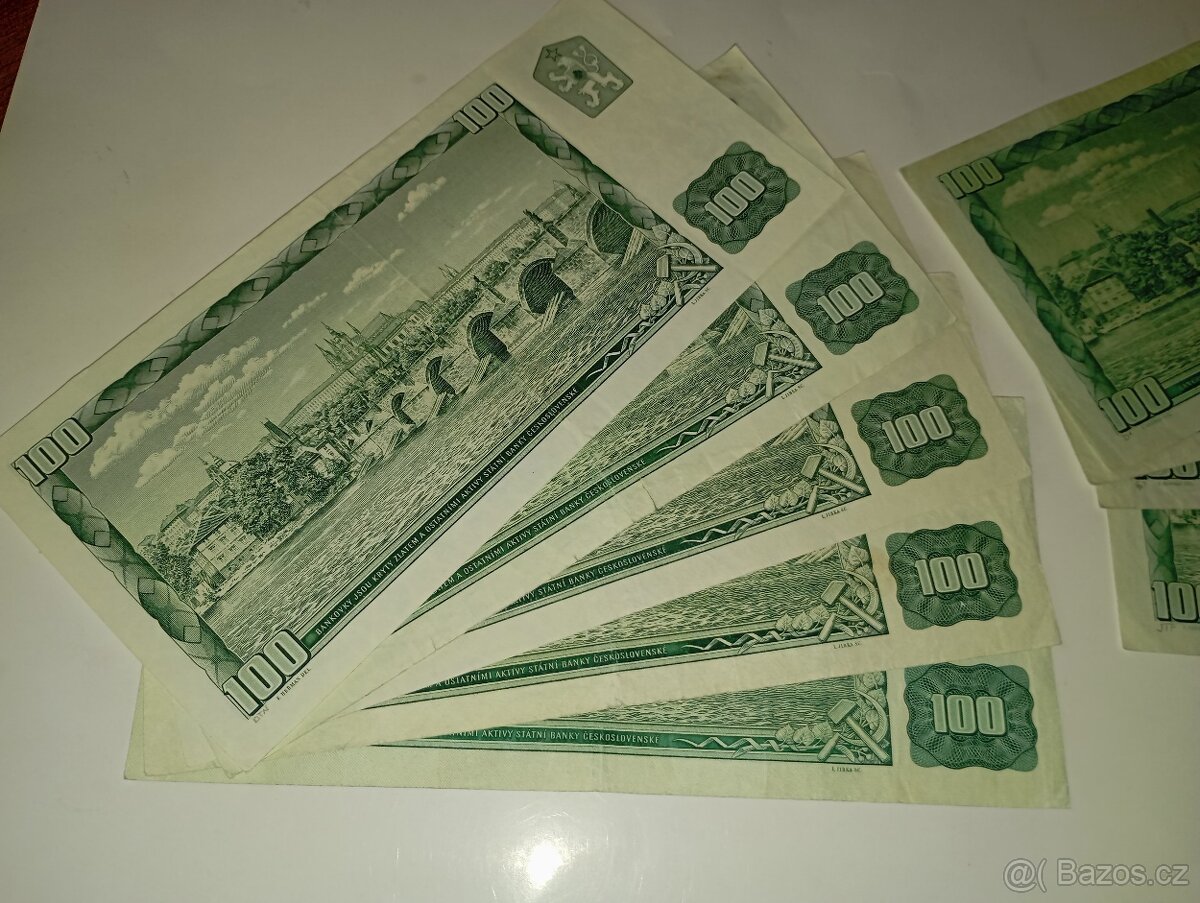 BANKOVKY 100 KČS 1961, VŠECHNY VYDANÉ SÉRIE - 9