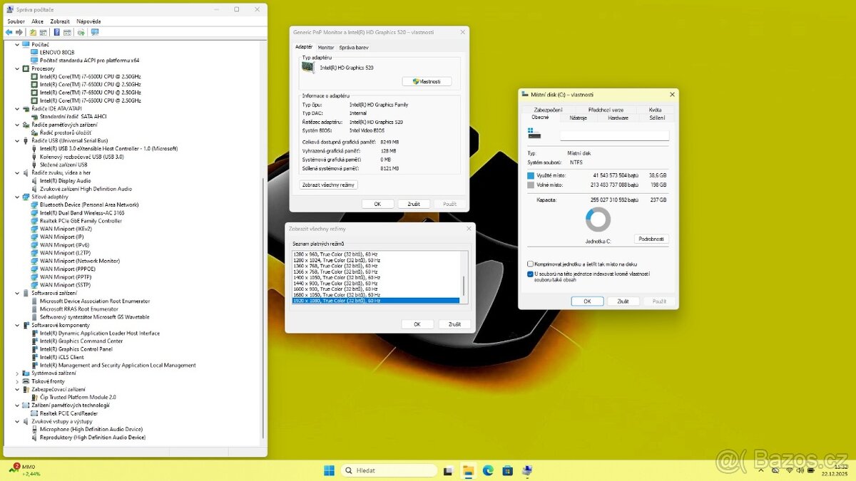 LENOVO E51-80 /i7-6500/16GB/SSD256GB/1920x1080/WIN11/ZÁRUKA - 9