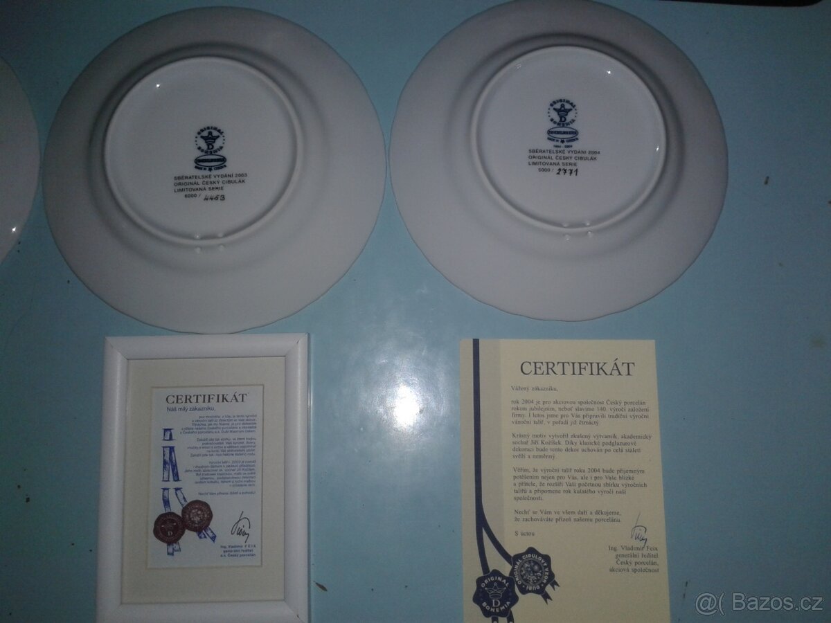 Závěsné vánoční výroční talíře 2001, 2002, 2003, 2004 - 9