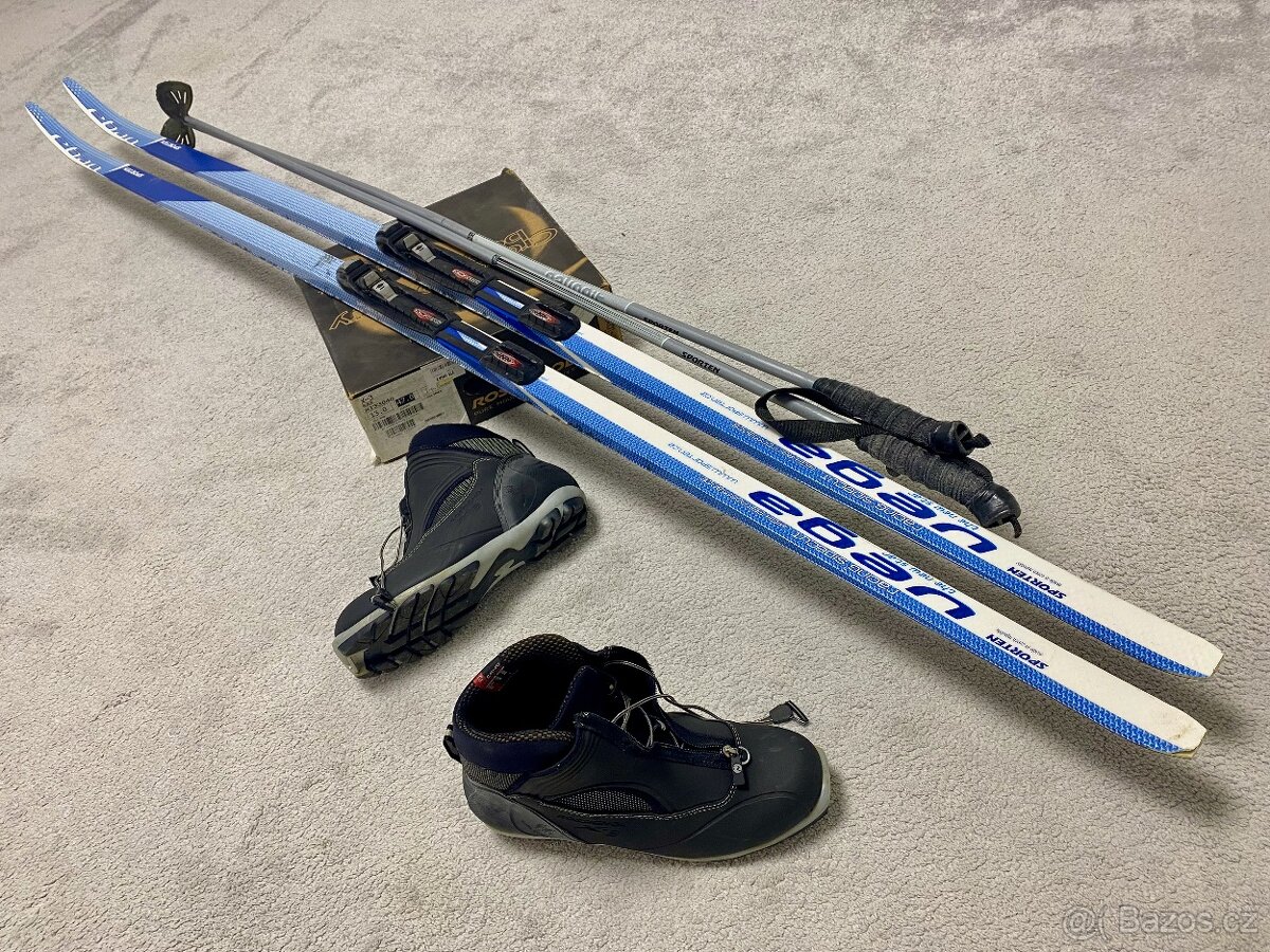 Bezky Sporten, hulky, vazani,boty rossignol 47, komplet set. - 9