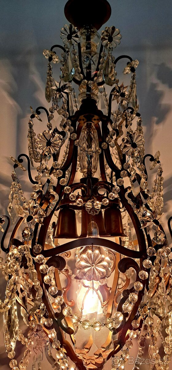 Velký starožitný lustr 1920-30 - 9