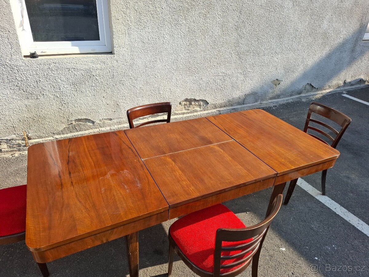 Jídelní stůl Halabala + židle Ton - 9