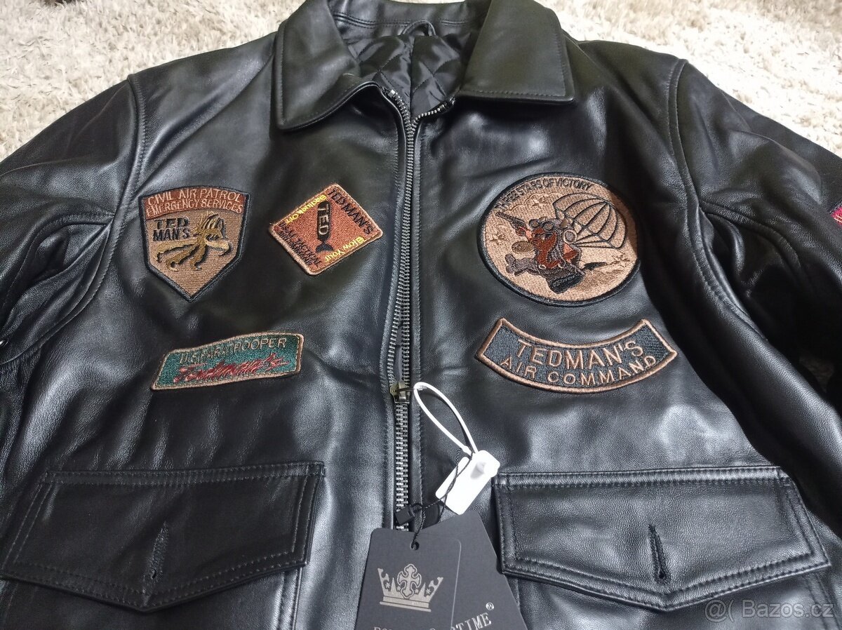 NOVÁ kožená letecká bunda A2 - M-L,XL-2XL - 9