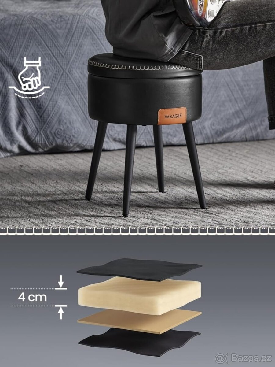 Nový taburet s úložným prostorem Vasagle - 9