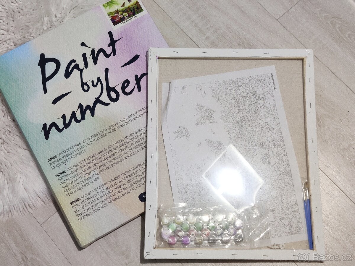 Malování podle čísel - Louka plná motýlů, 50x40 cm obraz - 9