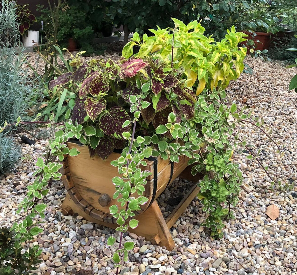 Dřevěný truhlík - soudek - 9