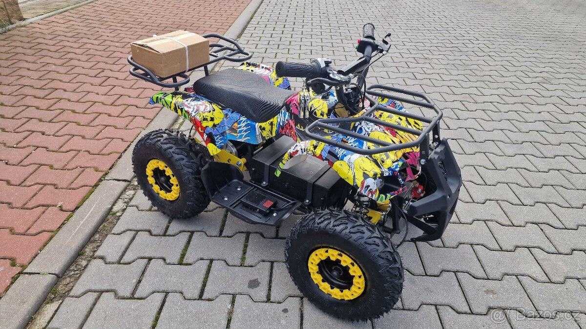 Dětská elektro čtyřkolka ATV Torino 1200W 48V graffiti žlutá - 9