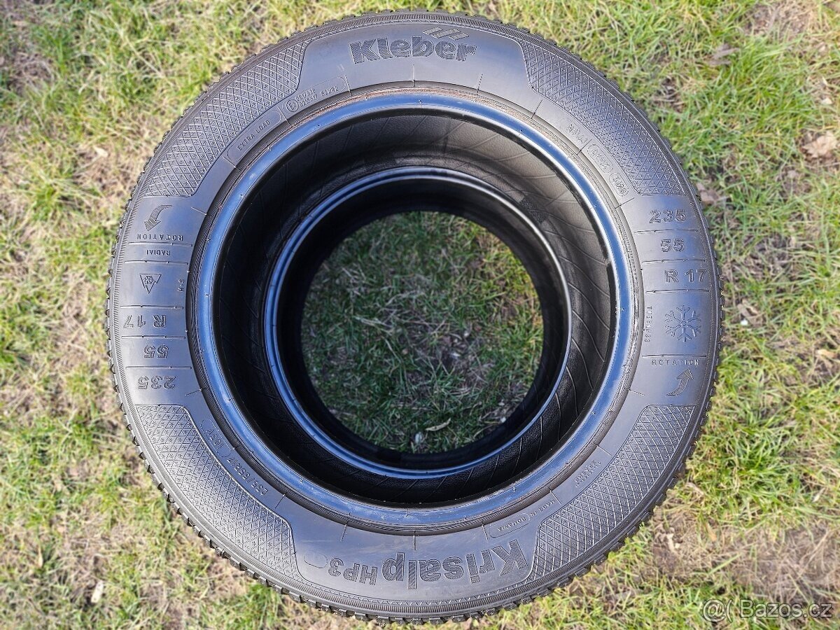4x Zimní pneu Bridgestone + Kleber - 235/55 R17 XL - 85% - 9